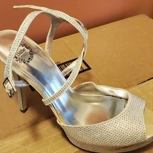 Silver studded heels size 8.5